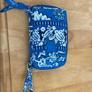 Vera Bradley Blue and White Patterned Wristlet
